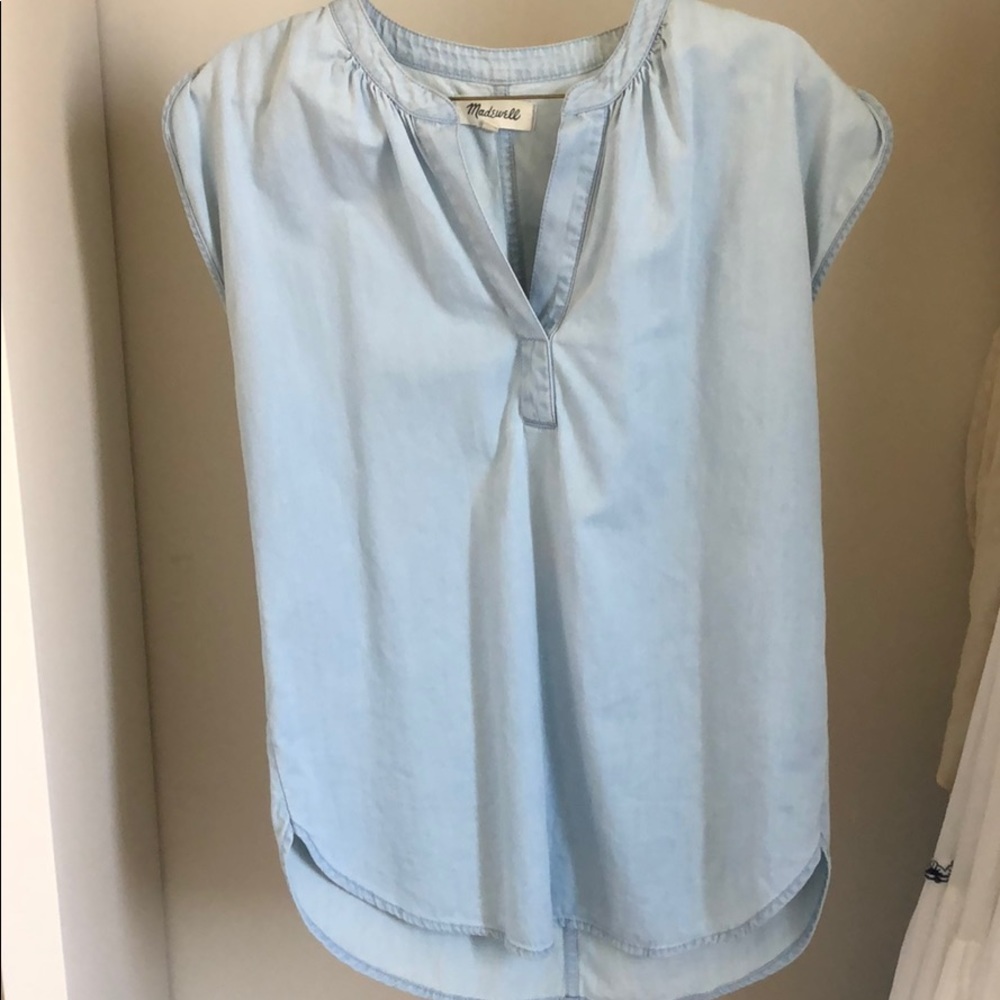 Oversized denim shirt